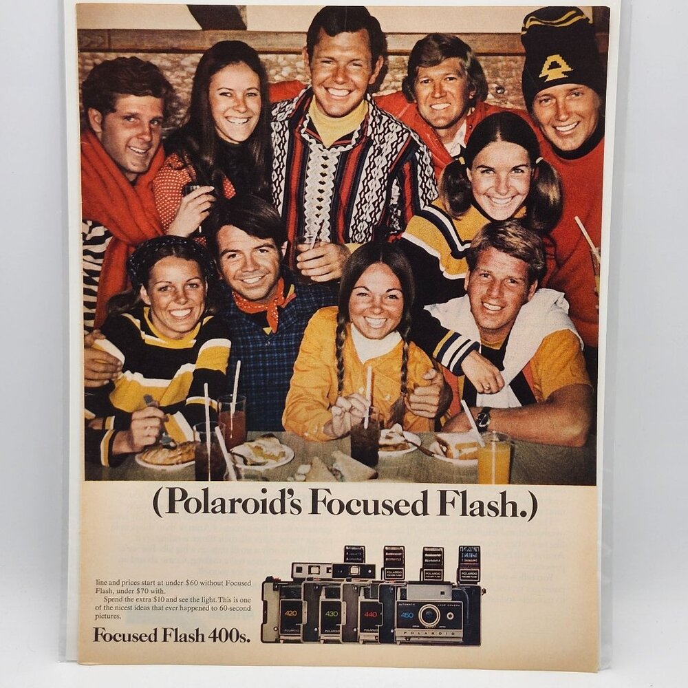 Vintage 1970s Polaroid Focus Flash Amtrak LIFE Magazine Print Ad Page